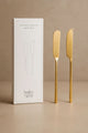 Matte Gold Two Piece Cheese Knife Set