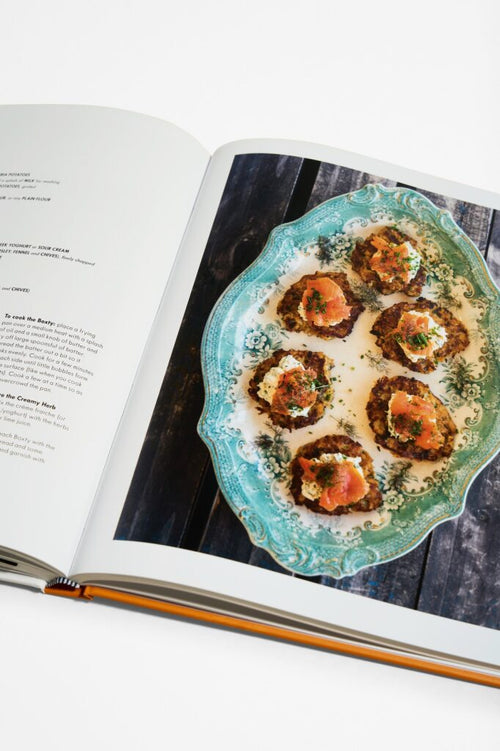 Pages with text and image of food from cookbook titled 'Ripe Recipes'