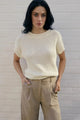 Lobby Parchment Linen Blend SS Knit Top