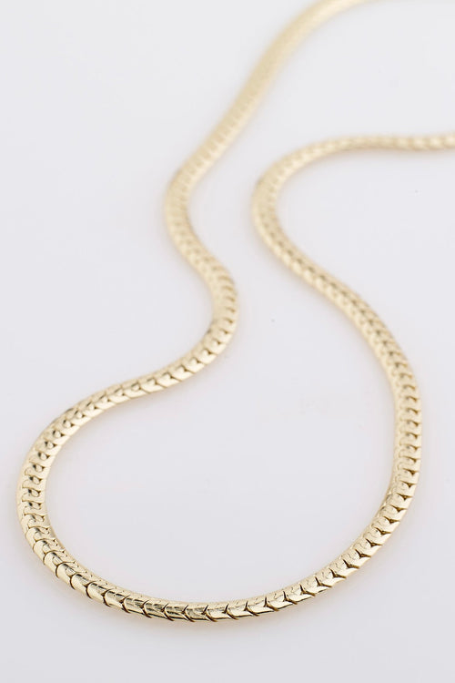 14K Gold Filled Herringbone Necklace 3MM Omega Snake – YanYa