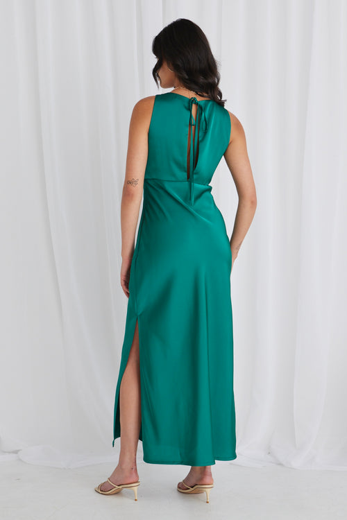 Shop Mable Ocean Green Satin Sleeveless Empire Tie Back Maxi Dress | F Shop Mable Ocean Green Satin Sleeveless Empire Tie Back Maxi Dress | F