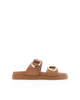 Areli Dark Sand Gold Double Buckle Slide