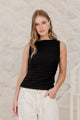 Untamed Black Lace Sleeveless Boatneck Top