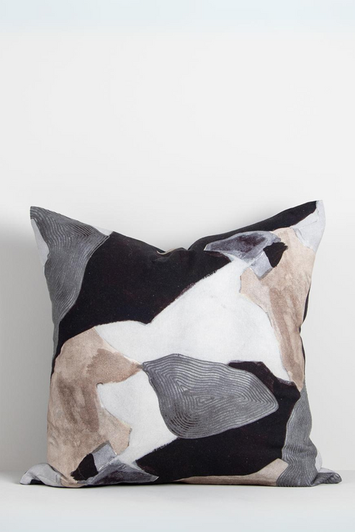 brown black and grey abstract cushion