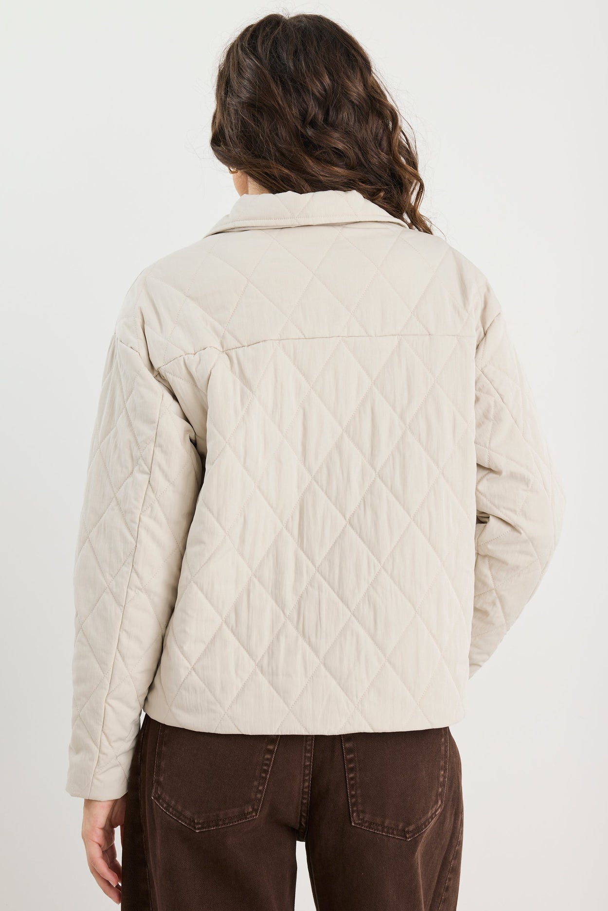 Shop Absolute Putty Collared Quilted Puffer Jacket | Flo & Frankie