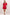 A woman modeling a short red wrap-style dress with short puff sleeves and a V-neckline, standing against a plain light studio background.