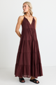 Affair Rosewood Strappy Tiered Maxi Dress