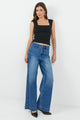 Ironic Washed Blue Wide Leg Panelled Jeans