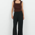 Best Life Black Soft Crepe Wide Leg Pant