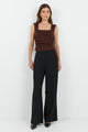 Best Life Black Soft Crepe Wide Leg Pant
