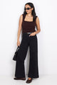 Zoey Black Petite High Rise Wide Leg Pocket Jean