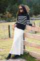 Tabitha Cream Rib Knit Maxi Skirt