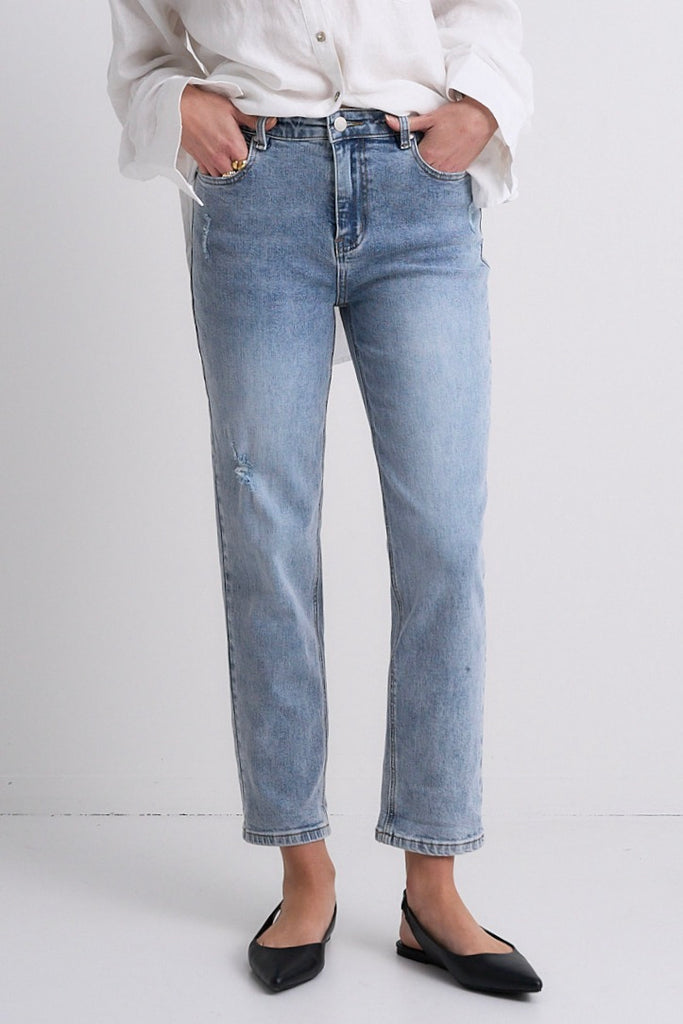 Shop Blue Denim Slim Leg Jeans Online | Flo & Frankie