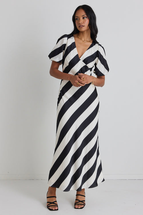 Black and white midi dress online