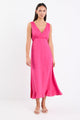 Angelic Hot Pink Sleeveless Midi Dress