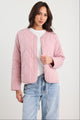 Apex Blush Collarless Quilted Puffer Jacket