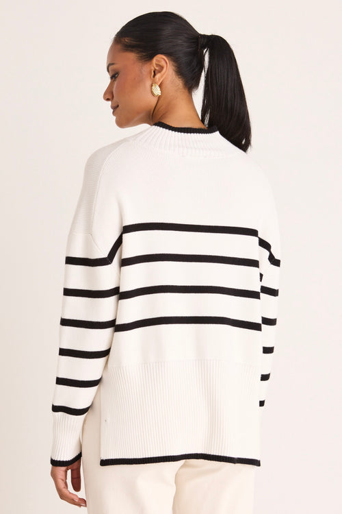 shop white stripe knit