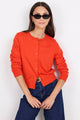 Autograph Blood Orange Soft Fine Gauge Crewneck Cardigan