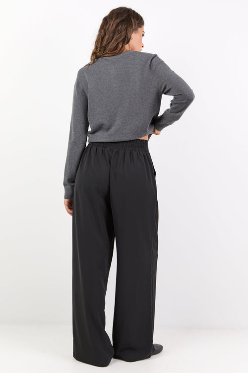 Shop Instinctive Black Recycled Stretch Back Wide Leg Pant | Flo & Fra