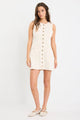 Avenue Ecru Denim Mini Vest Dress