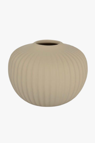 Hart Warm Grey Ribbed Bulb 15x11cm Vase HW Decor - Bookend, Hook, Urn, Vase, Sculpture Habitat 101   