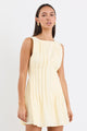 Backstage Yellow Pintuck Bodice Mini Dress