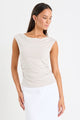 Backstreet Stone Stretch Boat Neck Sleeveless Top