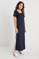 Ballad Ink Side Stripe Crew Neck Knit Maxi Dress