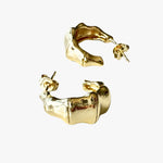 Bamboo Gold Hoop Earrings