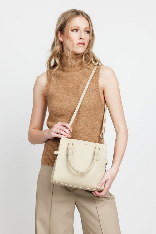 beige handbag