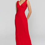 Bella Cherry Red Ruffle Maxi Dress