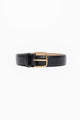 Belle Black Leather Gold Buckle Belt
