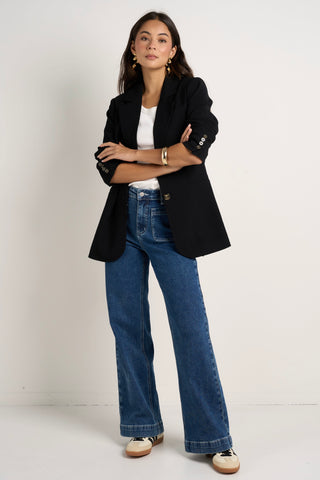 Bestie Black Crepe Relaxed Fit Blazer