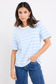 Binding Pale Blue White Stripe Boxy Fit Tee