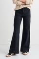 Zoey Black Denim High Rise Wide Leg Pocket Jean