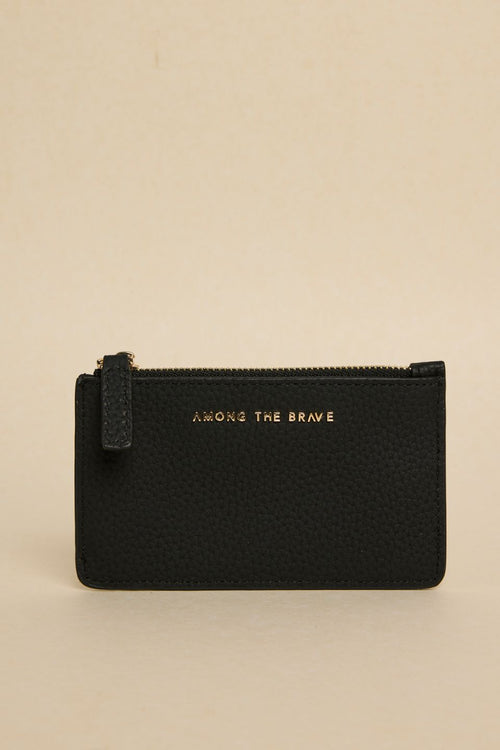 black leather cardholder