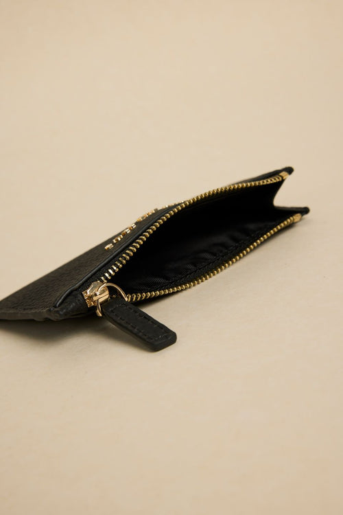 black leather cardholder