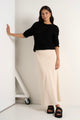 Bliss Natural Linen Bias Midi Skirt