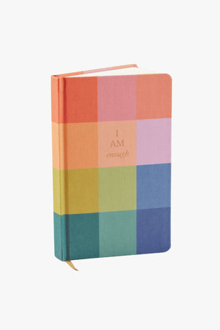 Book cloth Journal Rainbow Check I Am Enough HW Stationery - Journal, Notebook, Planner Designworks Ink   