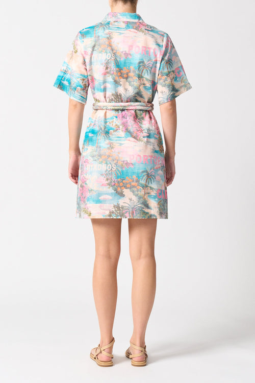 model wearing coloured dress 