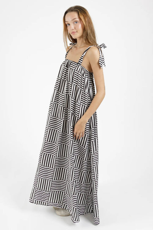 Black and white maxi dress