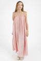 Bowie Pink Tie Shoulder Maxi Dress