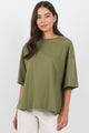 Boyfriend Washed Khaki Oversized Tee