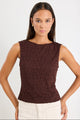 Breathless Chocolate Lace Sleeveless Top