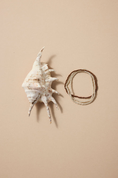 bronze beaded set of 3 bracelets 