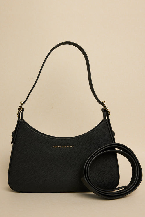 black leather bag