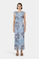 Cabello Blue Jasmine Low Back SS Midi Dress