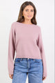 Camelia Blush Alpaca Blend Long Raglan Sleeve Crewneck Knit Jumper