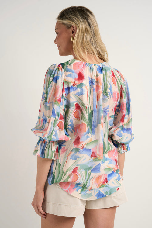 Floral frill top