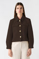 Capture Chocolate Wool Blend Gold Button Jacket